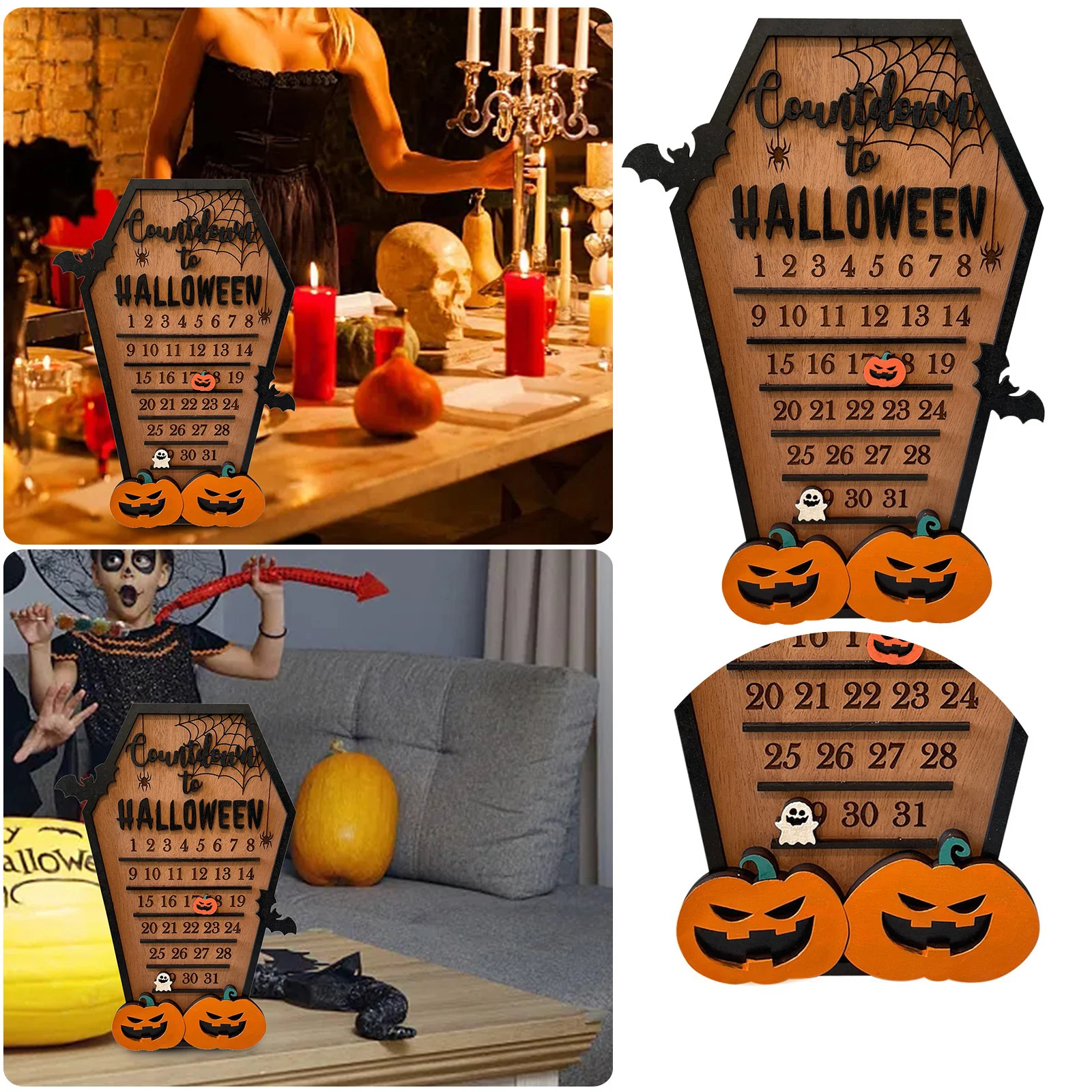 Wooden Calendar Halloween Decoration - Image 4