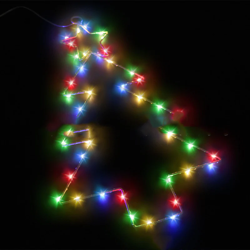Wrought Iron Christmas Tree Shaped Lantern with Light - Image 2